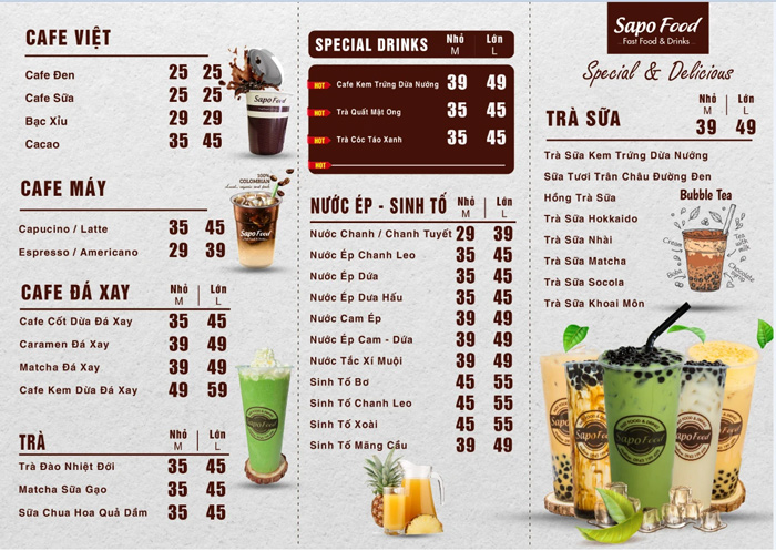 Tối ưu menu quán cà phê