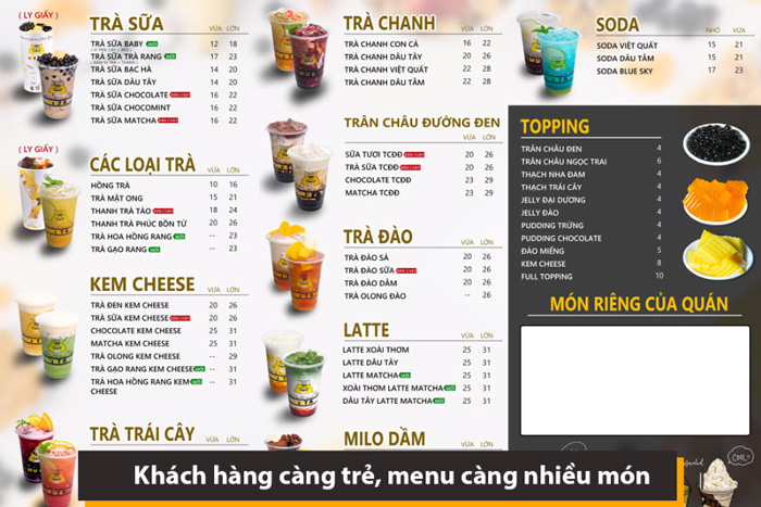 Cách thiết kế menu quán cà phê