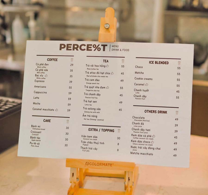 Thiết kế menu quán cà phê theo hướng đơn giản